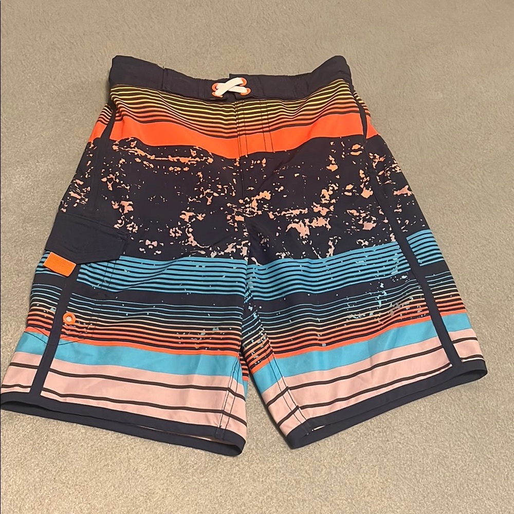 Wonder Nation Navy and White Swim Shorts